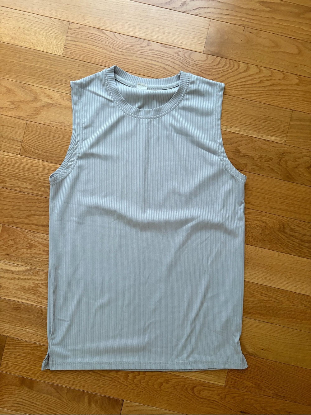 Men's Ribbed Crewneck Tank — Light grey beige